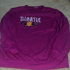 Purple 'Thankful' Sweatshirt